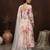 White printed polyester kurta trouser dupatta set