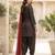 Black printed pure cotton kurta trouser dupatta set