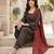 Black printed pure cotton kurta trouser dupatta set
