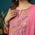 Pink printed pure cotton kurta trouser dupatta set