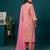 Pink printed pure cotton kurta trouser dupatta set