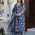 Black printed pure cotton kurta trouser dupatta set