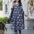 Black printed pure cotton kurta trouser dupatta set