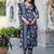 Black printed pure cotton kurta trouser dupatta set