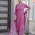 Pink printed pure cotton kurta trouser dupatta set
