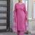 Pink printed pure cotton kurta trouser dupatta set