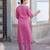 Pink printed pure cotton kurta trouser dupatta set