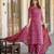 Red printed pure cotton kurta trouser dupatta set