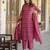 Red printed pure cotton kurta trouser dupatta set