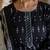 Black printed pure cotton kurta trouser dupatta set