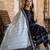 Black printed pure cotton kurta trouser dupatta set