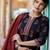Black printed pure cotton kurta trouser dupatta set