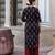 Black printed pure cotton kurta trouser dupatta set