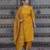 Mustard printed pure cotton kurta trouser dupatta set