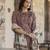 Maroon printed pure cotton kurta trouser dupatta set
