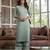 Green printed pure cotton kurta trouser dupatta set