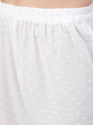 White printed pure cotton kurta trouser dupatta set 4