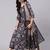 Blue printed pure cotton kurta trouser dupatta set