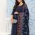 Blue printed pure cotton kurta trouser dupatta set