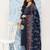 Blue printed pure cotton kurta trouser dupatta set