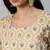 Cream printed pure cotton kurta trouser dupatta set