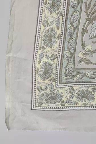 Grey printed pure cotton kurta trouser dupatta set