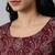 Burgundy printed pure cotton kurta trouser dupatta set