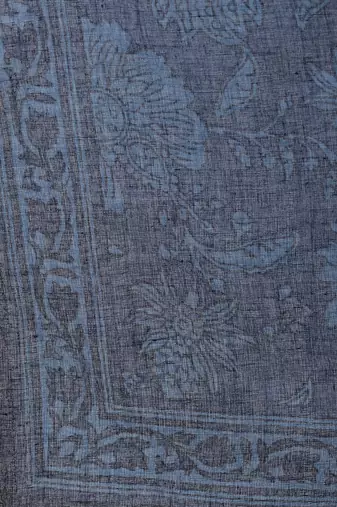 Blue printed pure cotton kurta trouser dupatta set