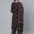 Blue printed pure cotton kurta trouser dupatta set