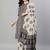 Black printed pure cotton kurta trouser dupatta set