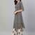 Black printed pure cotton kurta trouser dupatta set
