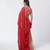Tabasco red embroidered crepe and organza saree set