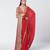 Tabasco red embroidered crepe and organza saree set