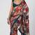 Tabasco red embroidered georgette jacquard and silk chanderi saree set