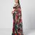 Tabasco red embroidered georgette jacquard and silk chanderi saree set