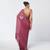 Magenta embroidered organza and chiffon corset drape saree set