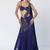 Blue embroidered organza and net drape saree set