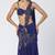 Blue embroidered organza and net drape saree set