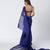 Blue embroidered organza and net drape saree set