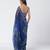 Blue embroidered cotton jacquard and organza corset saree set