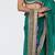 Teal green embroidered organza and silk chanderi saree set