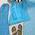 Sky blue faux georgette embroidered suit with bootcut palazzo
