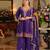 Purple chinon embroidered top palazzo suit set