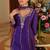 Purple chinon embroidered top palazzo suit set
