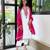 White pure chinon mirror work top pant suit