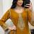 Yellow georgette heavy embroidered palazzo suit set