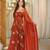 Orange doremon crush embroidered gown pant set
