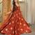 Orange doremon crush embroidered gown pant set