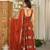 Orange doremon crush embroidered gown pant set