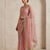 fancy designer pink stone with zari work saree